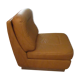 Fauteuil cuir, base inox, années 70