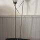 1950s Modernist Floor Lamp with Reading Light, brass and filigree glass.