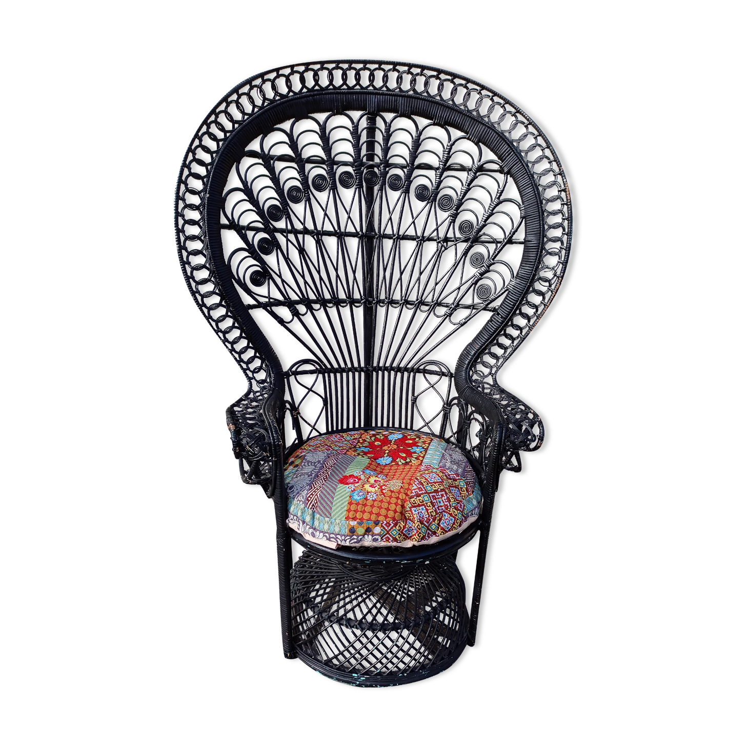 Fauteuil Emmanuelle peacock rotin