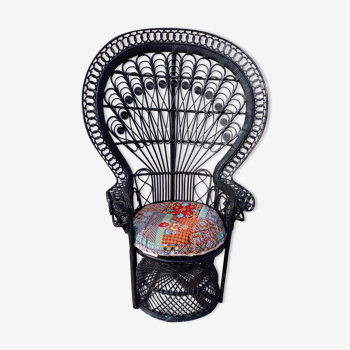 Armchair Emmanuelle peacock rattan