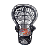 Armchair Emmanuelle peacock rattan