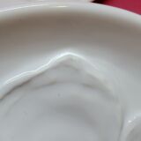 6 white oyster plates in Saint St Amand earthenware slip France