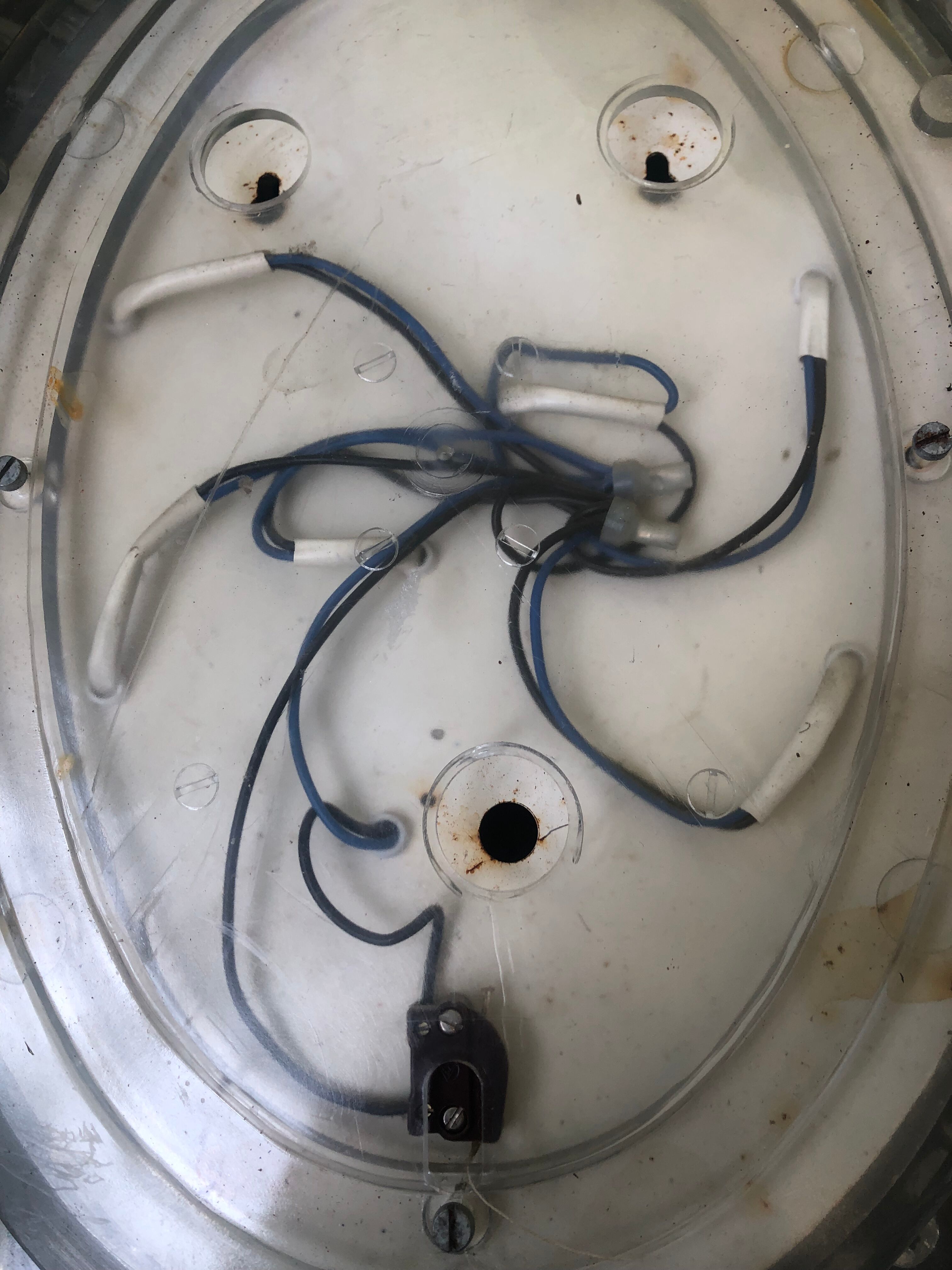 Oval mirror backlit Egon Hillebrand 60s/70s