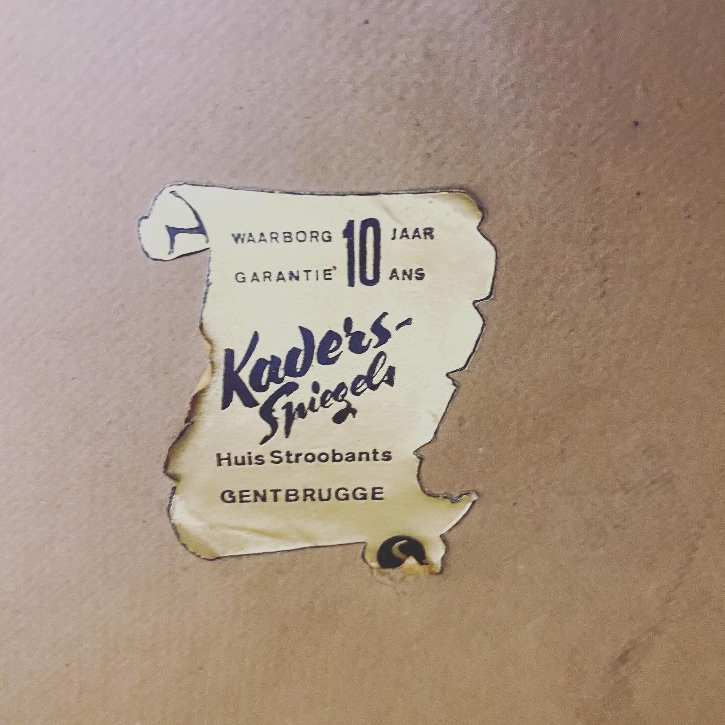 20th century golden oval mirror