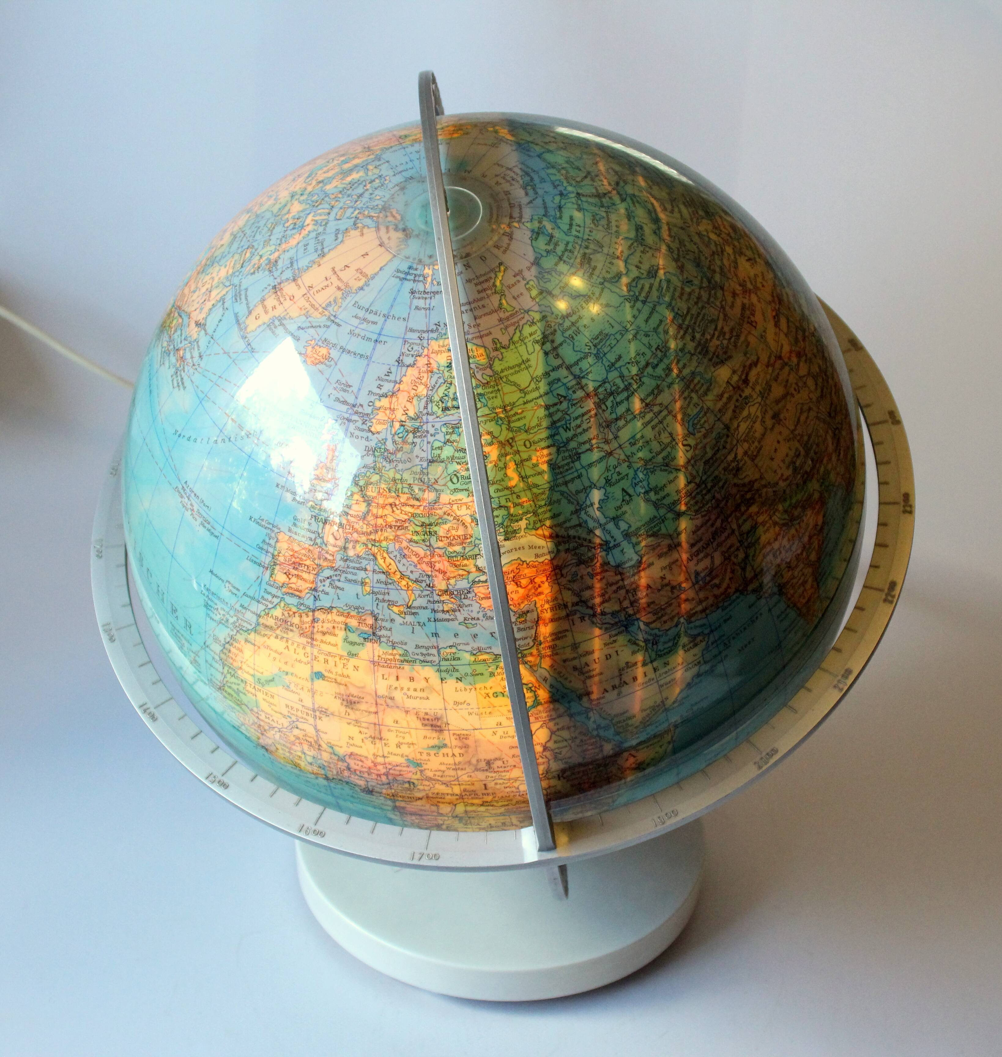 1980s illuminated globe Columbus Duplex with day/night - side - Vintage