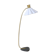 Curved mid-century floor lamp in brass and stone