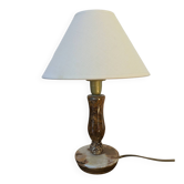 Lampe vintage en onyx et laiton
