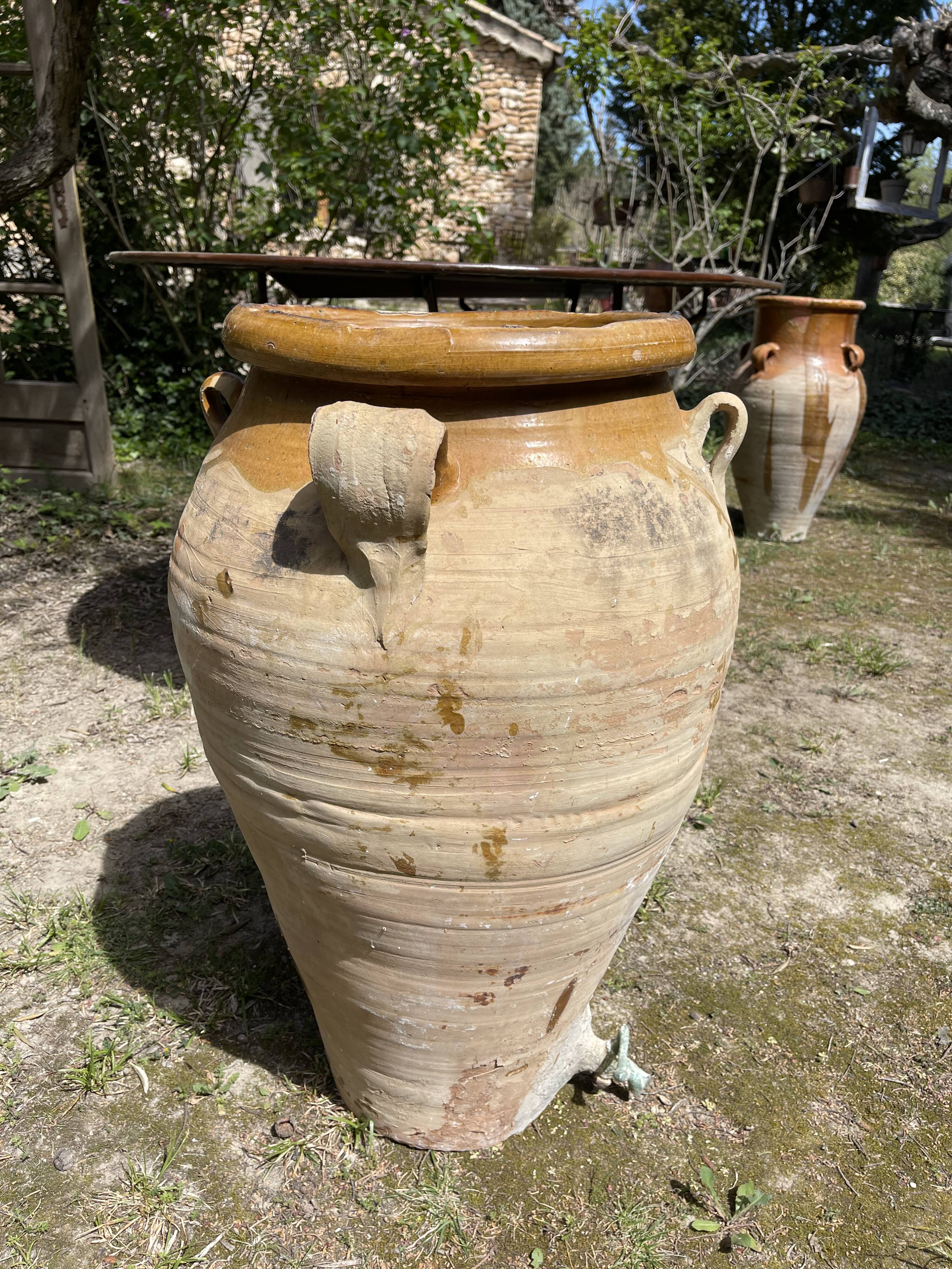 Ancient terracotta pottery jar