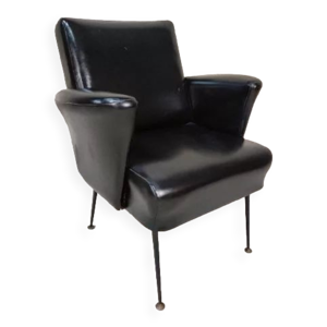 Fauteuil en skaï noir,