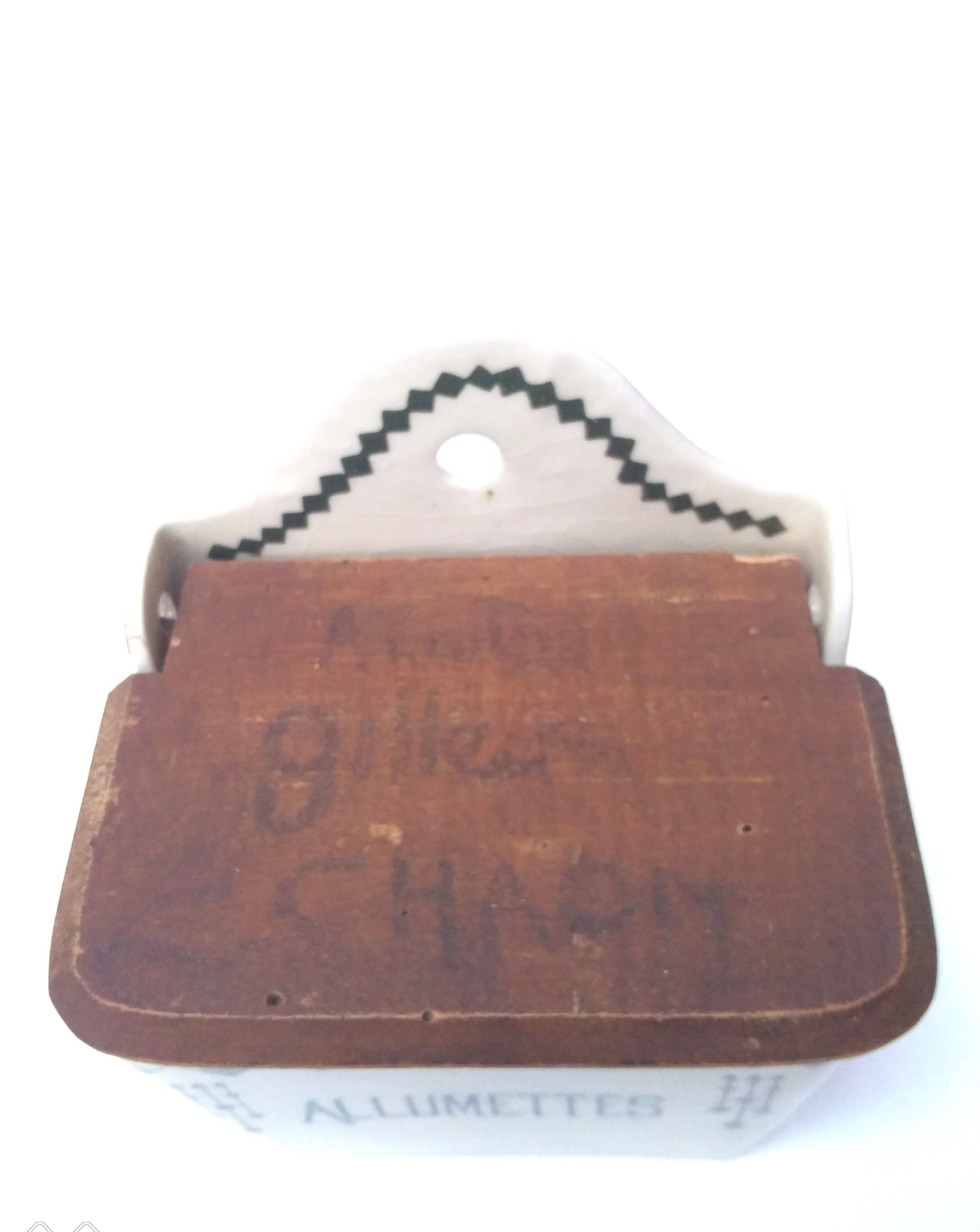 Ancient earthenware matchbox