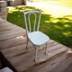 4 vintage white bistro chairs