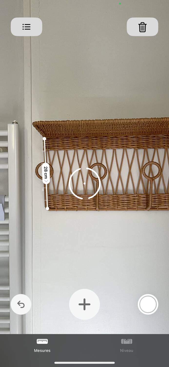 Vintage rattan coat rack wall shelf