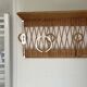 Vintage rattan coat rack wall shelf