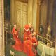 Signed Antique French Oil Painting – Cardinals in Luxurious Setting, 19th C