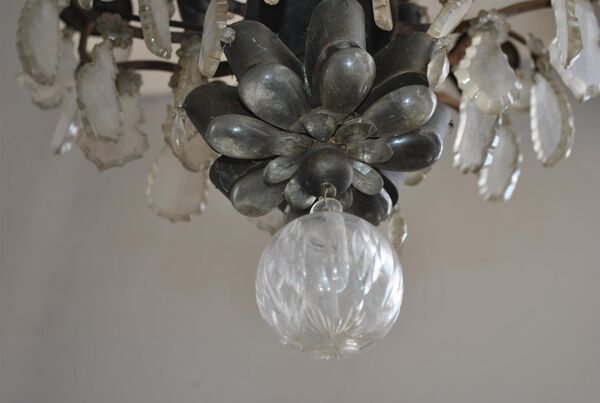 lustre à pampilles style Louis XV époque début XIXème