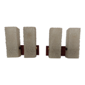 Pair of Scandinavian wall lamps, metal, teak and perspex 1960 vintage
