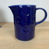 Vintage teapot and pitcher, blue ceramic
