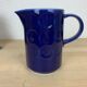 Vintage teapot and pitcher, blue ceramic