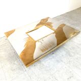 Table Basse en Laiton Gravé par Christian Heckscher, 1970s