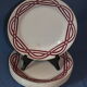 6 flat plates vintage art deco - red décor