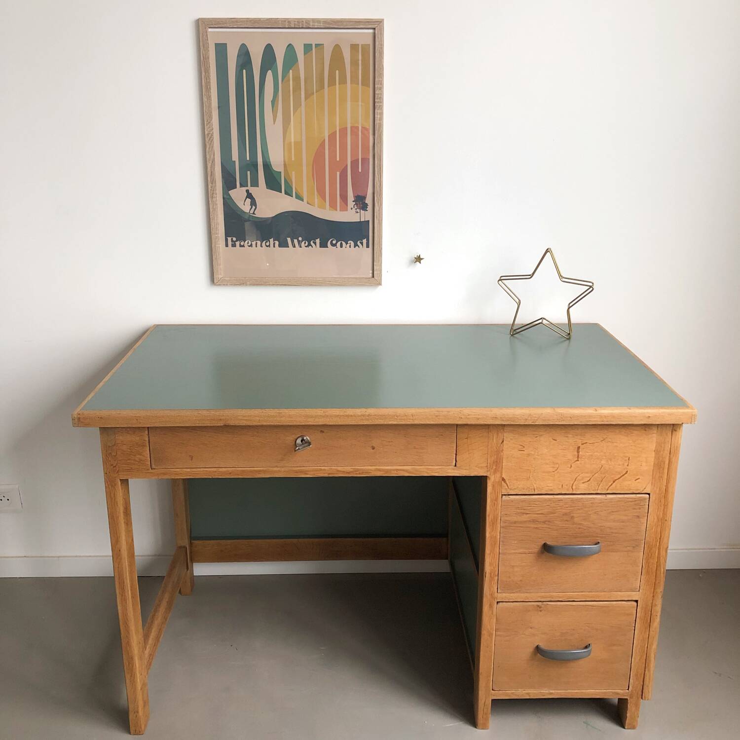 1950s oak desk