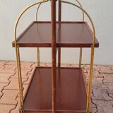 Folding side table with wheels