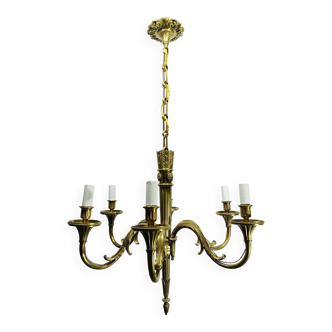 Louis xvi bronze chandelier 6 lights