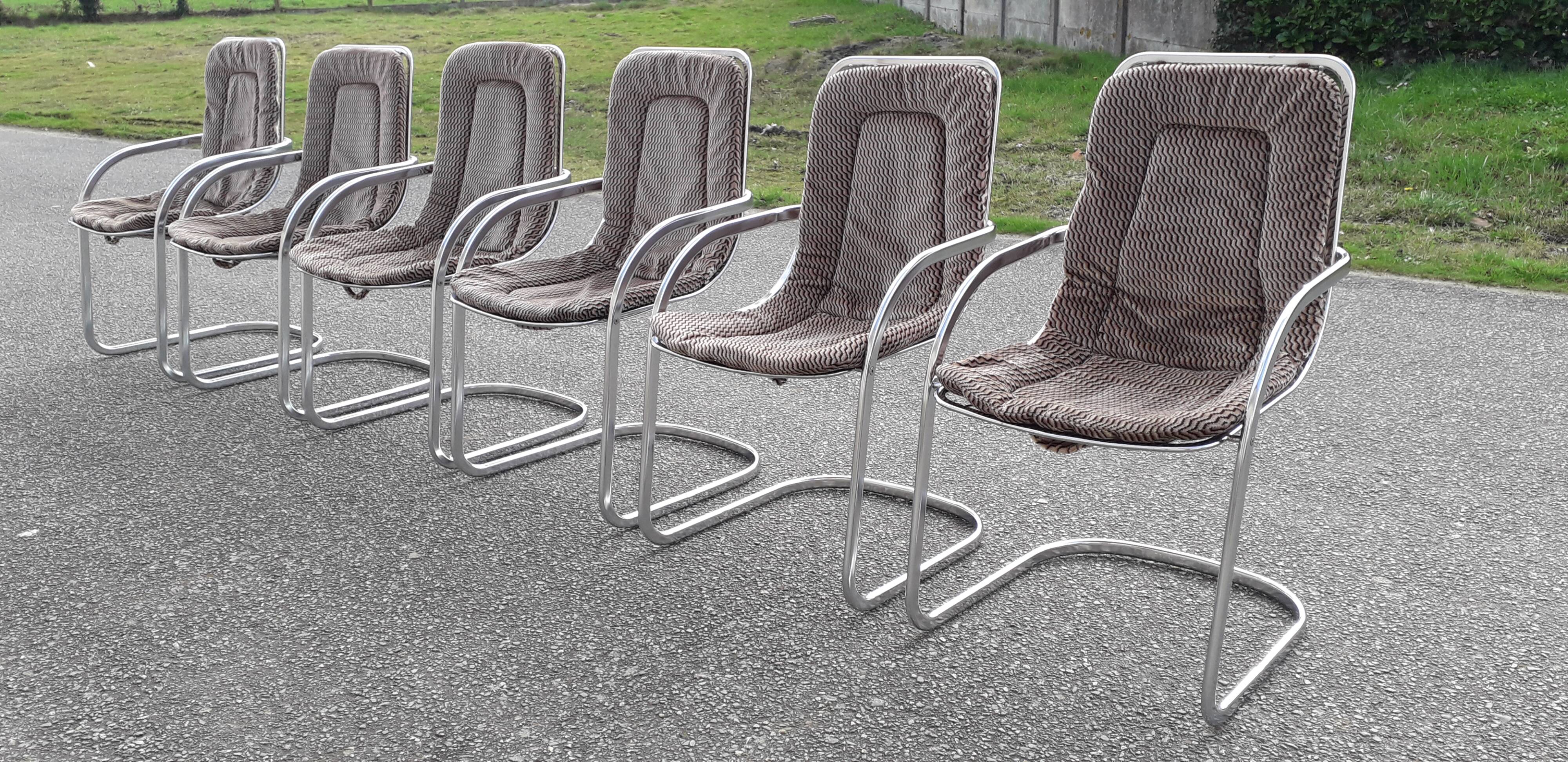 Lot of 6 armchairs published by Cidue, Italy 70s