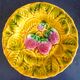 Dessert service of 12 barbotine plates, Sarreguemines, vintage
