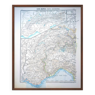 Carte géographique les Alpes Occidentales, 1900