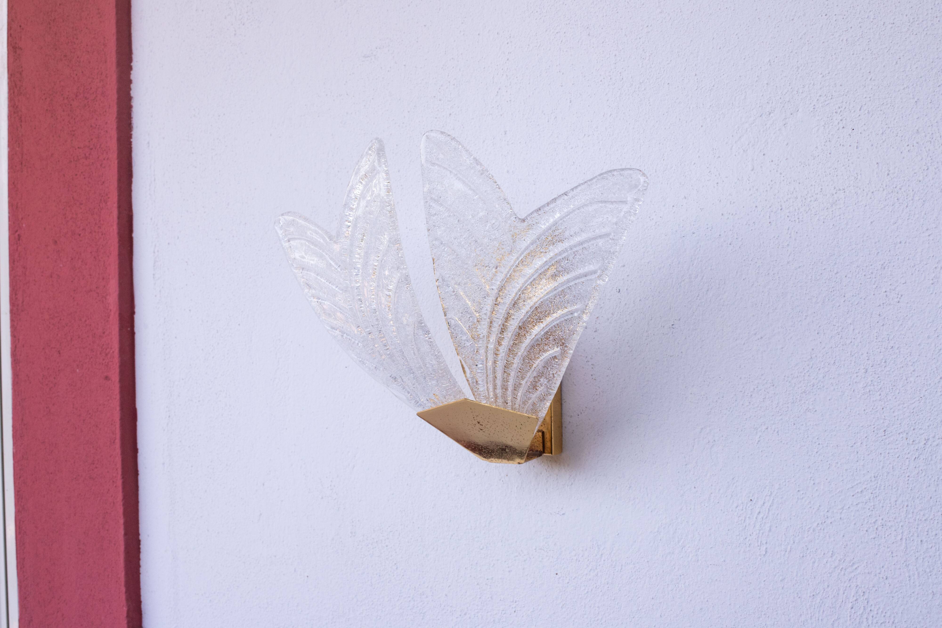 Set of 4 Sorrento, Italian Murano Glass Wall Light, 1970s