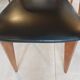 5 chairs in wood and black faux leather, Scandinavian style