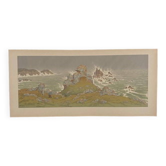 Lithographie par Henri Rivière La Tempête