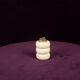 Tommaso Barbi Cream Speckled Ceramic and Brass Table Lighter 1970