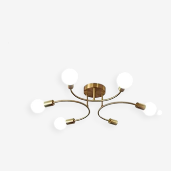 Suspension spoutnik sphère chandelier laiton antique finition couleur décoration suspendue