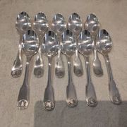 10 cuillères à soupe métal argenté orfèvre Christofle vendome 20,6cm