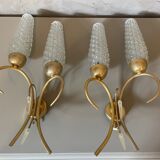 Paire d'appliques en laiton