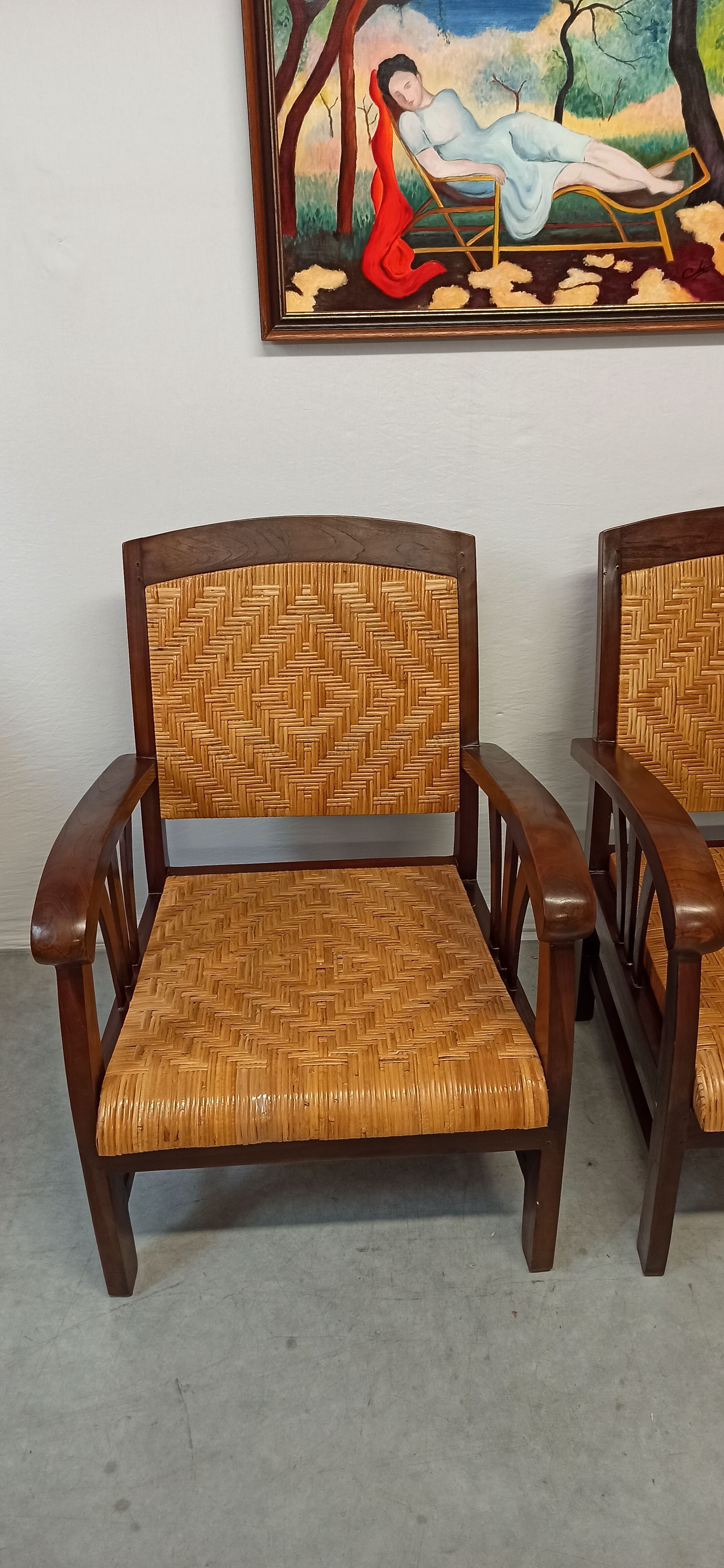 Pair of colonial style armchairs