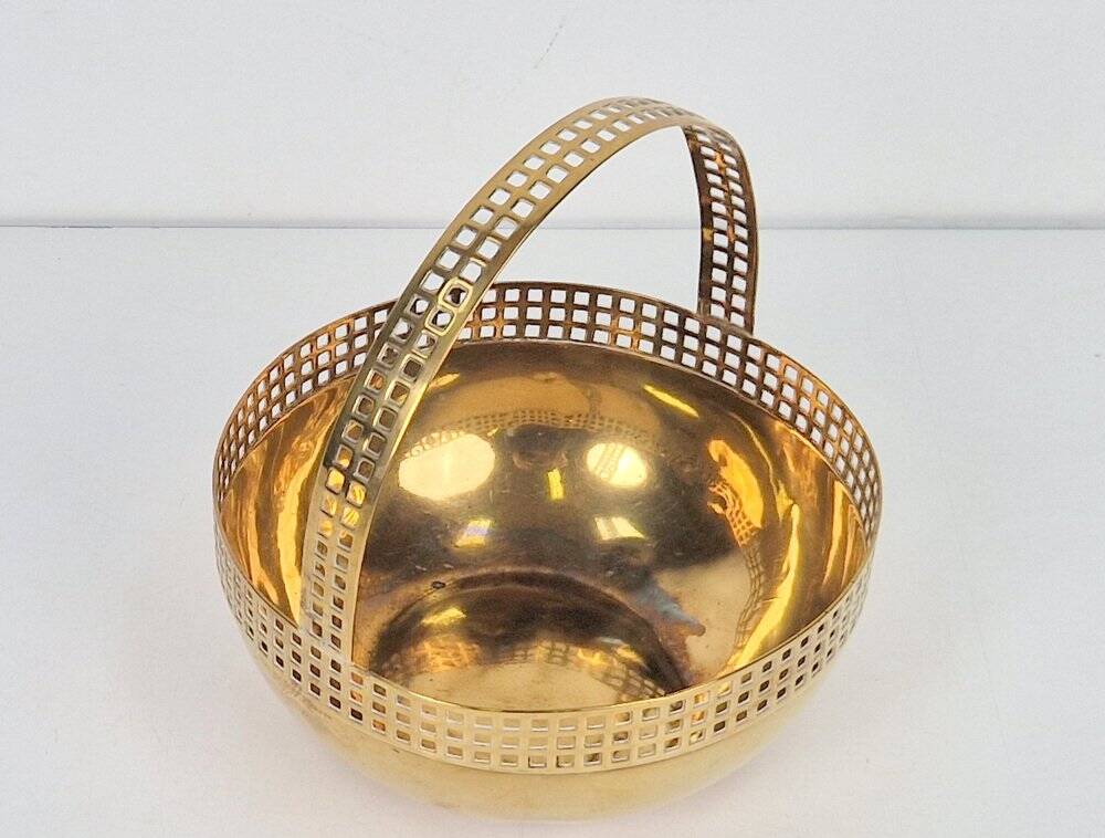 Art Deco Brass Bowl by Fischer Göppingen, 1920s