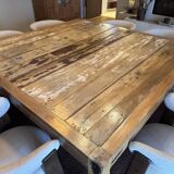 Beautiful large square table made of recycled teak.