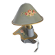Small bedside lamp with clip, vintage painted flowers