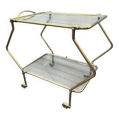 Chariot Bar à roulette en laiton design italien mid-century 1960