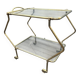 Italian mid-century 1960s brass rolling bar cart