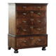 Large antique English oak double chest of drawers from the 18th century