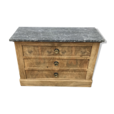Commode  de chambre commodette louis phillipe en loupe de noyer decapé