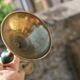 Vintage 5-light candelabrum in brass – Green and white decor