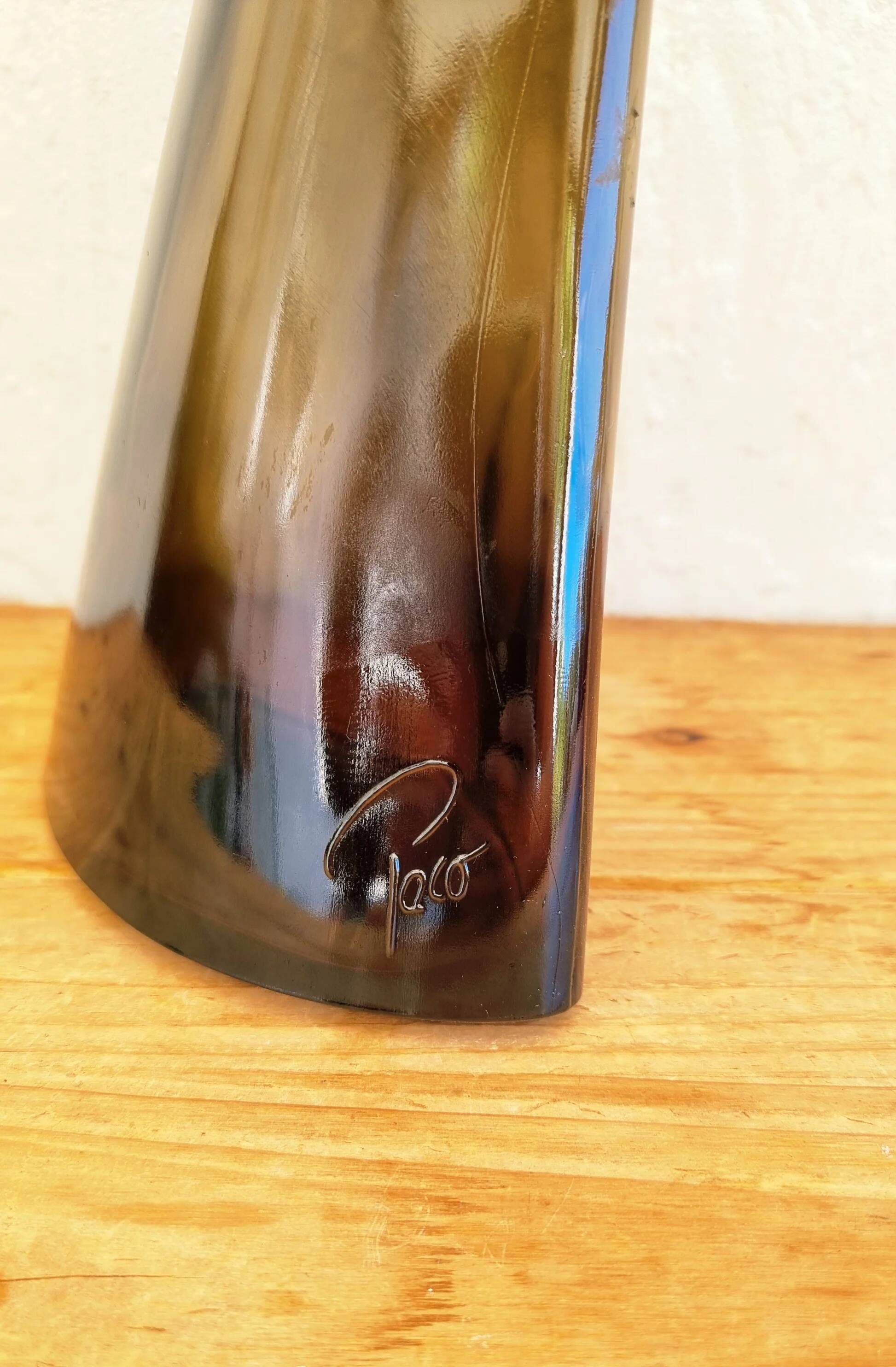 Vintage decorative bottle Paco O Frey in smoked glass from the 1970s.