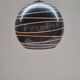 Italian black opaline pendant light 1970