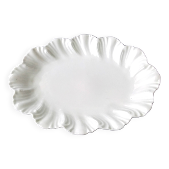 Large serving dish in white Limoges porcelain