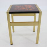 Table d’appoint italienne en laiton et verre des années 1960
